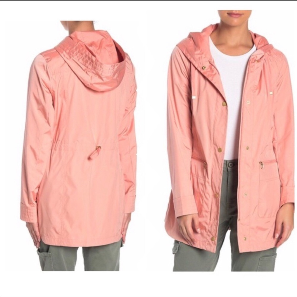 Tangerine Cole Haan Packable Cinch-Waist Jacket